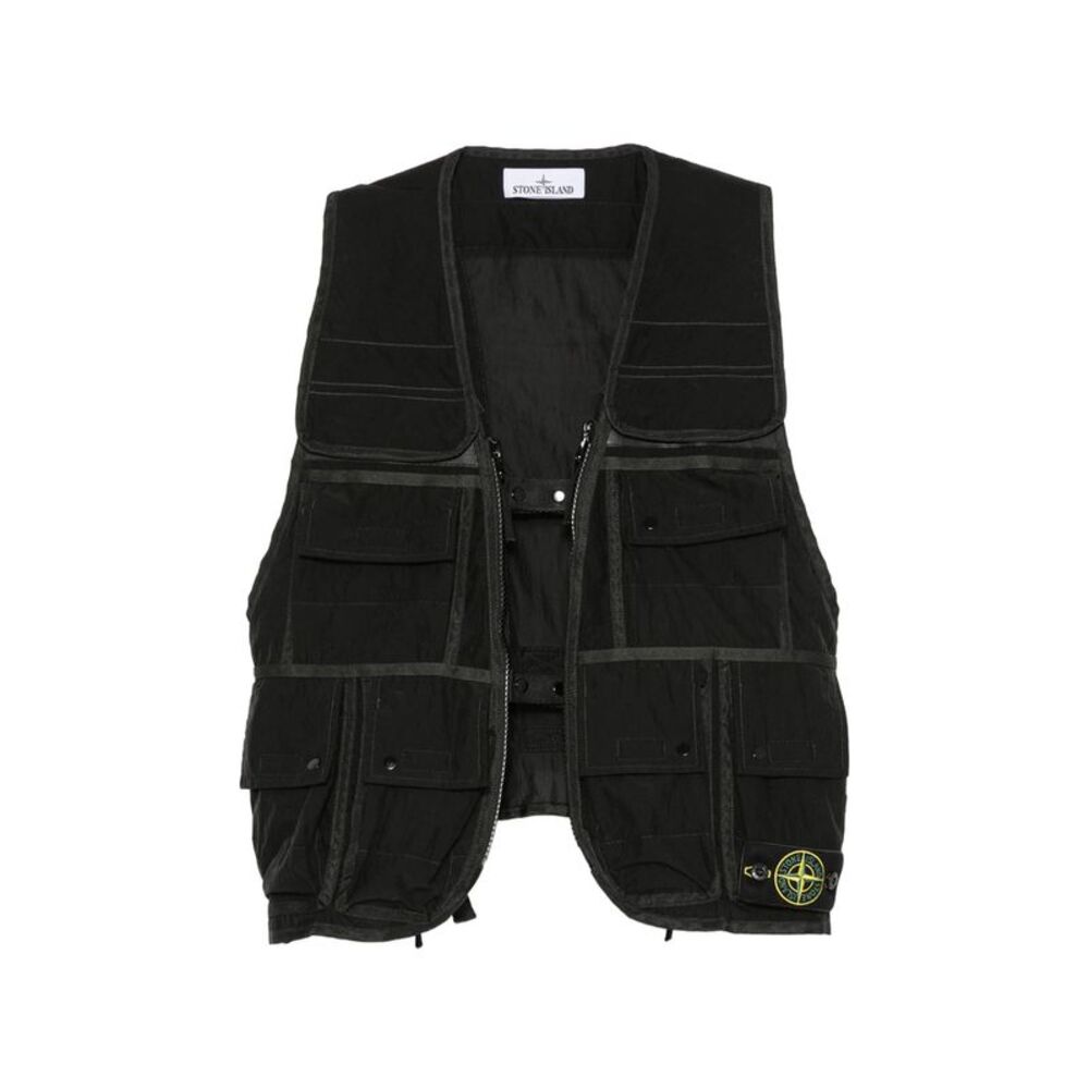 Stone Island Black Jackets - Waistcoats & Gilets Men